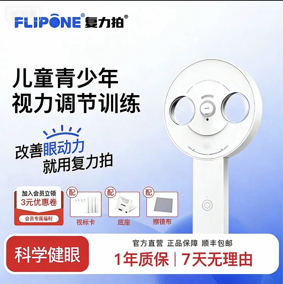 复力拍FLIP电动反转拍自动翻转拍医院同款近视防控专用(医师指导)