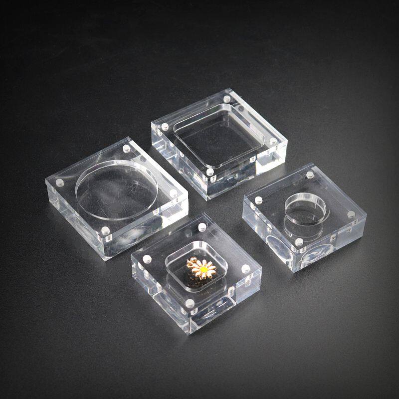 亚克力盒子珠宝首饰钻石水晶展示盒芯片小物料收纳透明磁铁包装盒