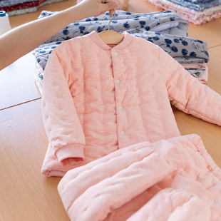 保暖男女宝宝儿童棉衣 冬季 手工棉花棉袄棉裤 中大童学生内胆套装