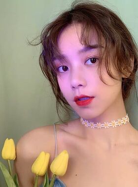 小清新雏菊蕾丝花朵choker项链女韩国甜美气质款手工编织颈链