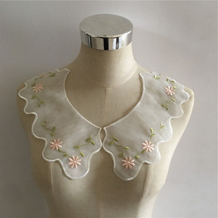 饰缝纫衣服领口服装 蕾丝玻璃莎花边染色花衣领装 刺绣DIY配件辅料