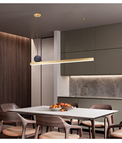 限时优惠餐厅现代简约全铜长条灯