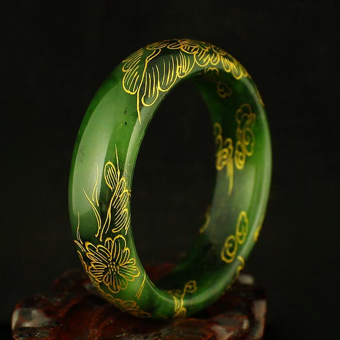 一口价 天然新疆和田玉碧玉拍卖精美手镯 送证书包邮