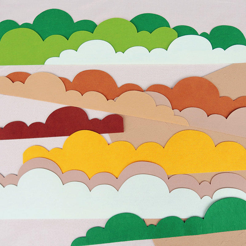 莫兰迪色系毛毡波浪大边条