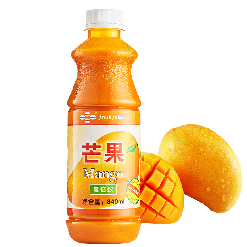 奶茶原料 鲜活系列浓缩果汁 鲜绿 特技高倍果汁 芒果汁840ml
