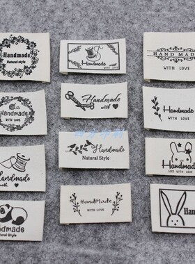 handmade布标纯棉领标商标现货  棉带印刷领标印标现货童装商标