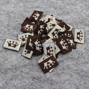 手工挂件设计小皇冠饰品商标 发卡头饰标签织标迷你DIY布标定做