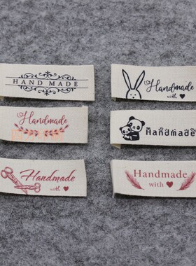 handmade布标纯棉领标商标现货  棉带印刷领标印标现货童装商标