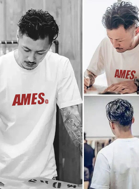 HANDIAN短袖T恤圆领 夏季潮流简约字母印花纯棉休闲宽松男女情侣