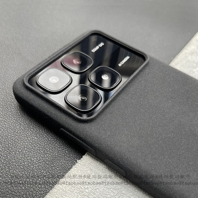 不沾指纹粗磨砂颗粒感防滑硅胶软壳适用红米K70至尊版手机壳大孔火山口K70Pro全包轻薄简约个性经典黑色k90