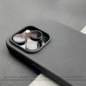 粗磨砂颗粒防指纹简约小众纯色适用iPhone16ProMax手机壳硅胶软壳苹果17大孔火山口15Plus经典 黑色14