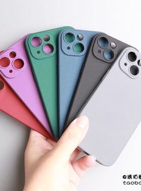ins网红冷淡风灰色iPhone15ProMax适用苹果13手机壳12全包摄像头大孔14Plus硅胶软壳17Air磨砂耐脏防指纹16
