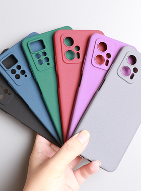 适用红米note11Tpro+手机壳磨砂纯色防汗指纹Note14Pro软硅胶套Note12Turbo防滑Note13Pro+全包Turbo4pro