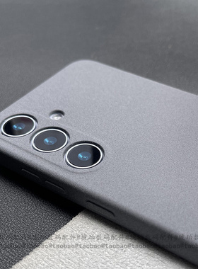 适用三星GalaxyS25edge手机壳奶奶灰S25Ultra粗磨砂不沾指纹S25+硅胶软壳S24FE简约个性小众纯色S23保护套S22