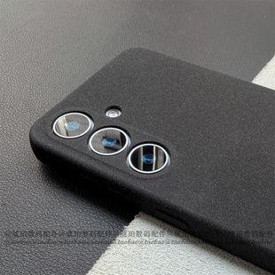 粗磨砂颗粒感硅胶软壳适用三星GalaxyS25Ultra手机壳S25edge经典 不沾指纹S23FE全包S22简约小众纯色1 黑色S24