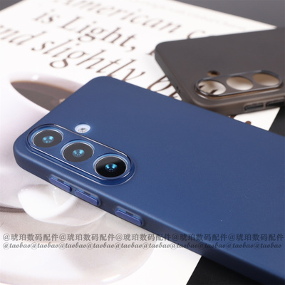 适用三星GalaxyS25Ultra手机壳S26+超薄柔软TPU硅胶软壳S24全包圆弧边S23微磨砂防指纹S22高颜值深蓝色S21FE