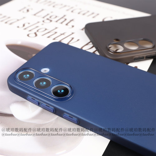 适用三星GalaxyS25Ultra手机壳S26+超薄柔软TPU硅胶软壳S24全包圆弧边S23微磨砂防指纹S22高颜值深蓝色S21FE
