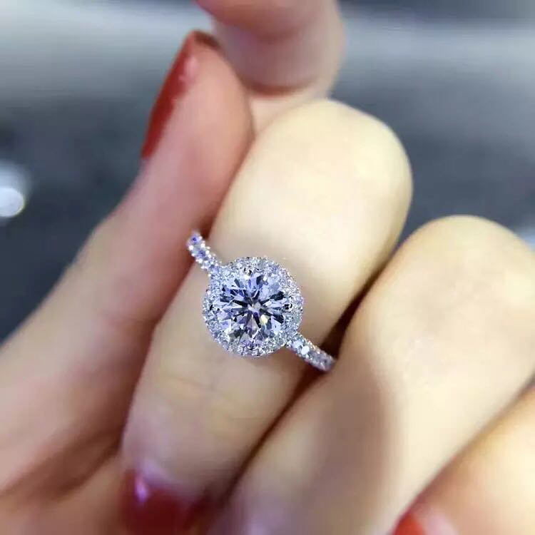 高档奢华仿真纯银克拉戒子首饰品