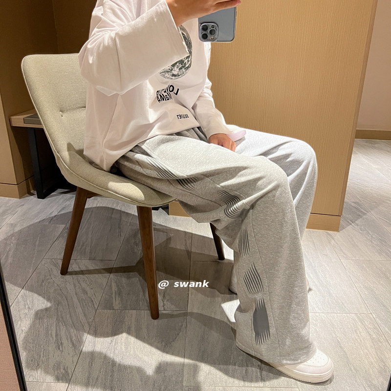现货主推薄款冰丝裤！男女中性宽松印花休闲裤227-2*C521*P45控58图片