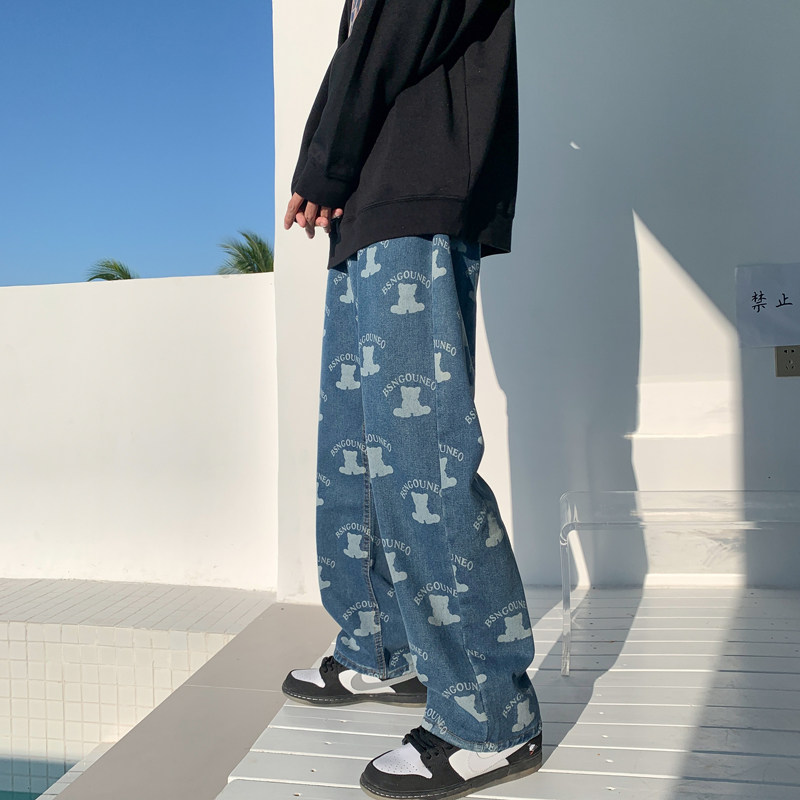 现货主推牛仔裤拖地裤男女宽松中性春季227-2*C509*P50控68图片
