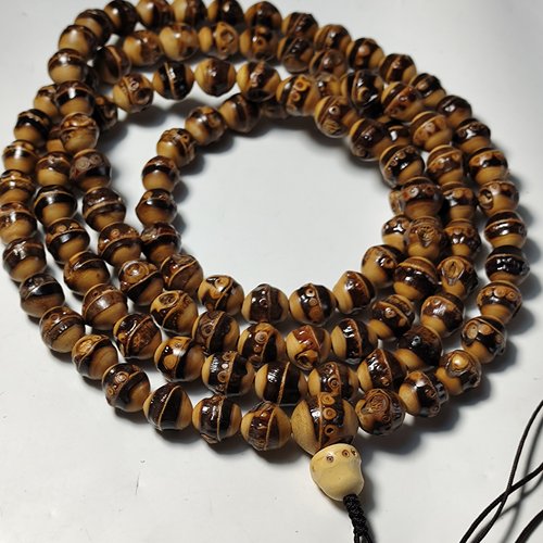 天然紫竹鞭根纯手工精工打磨制作手持手串把件佛珠念珠108颗圆珠