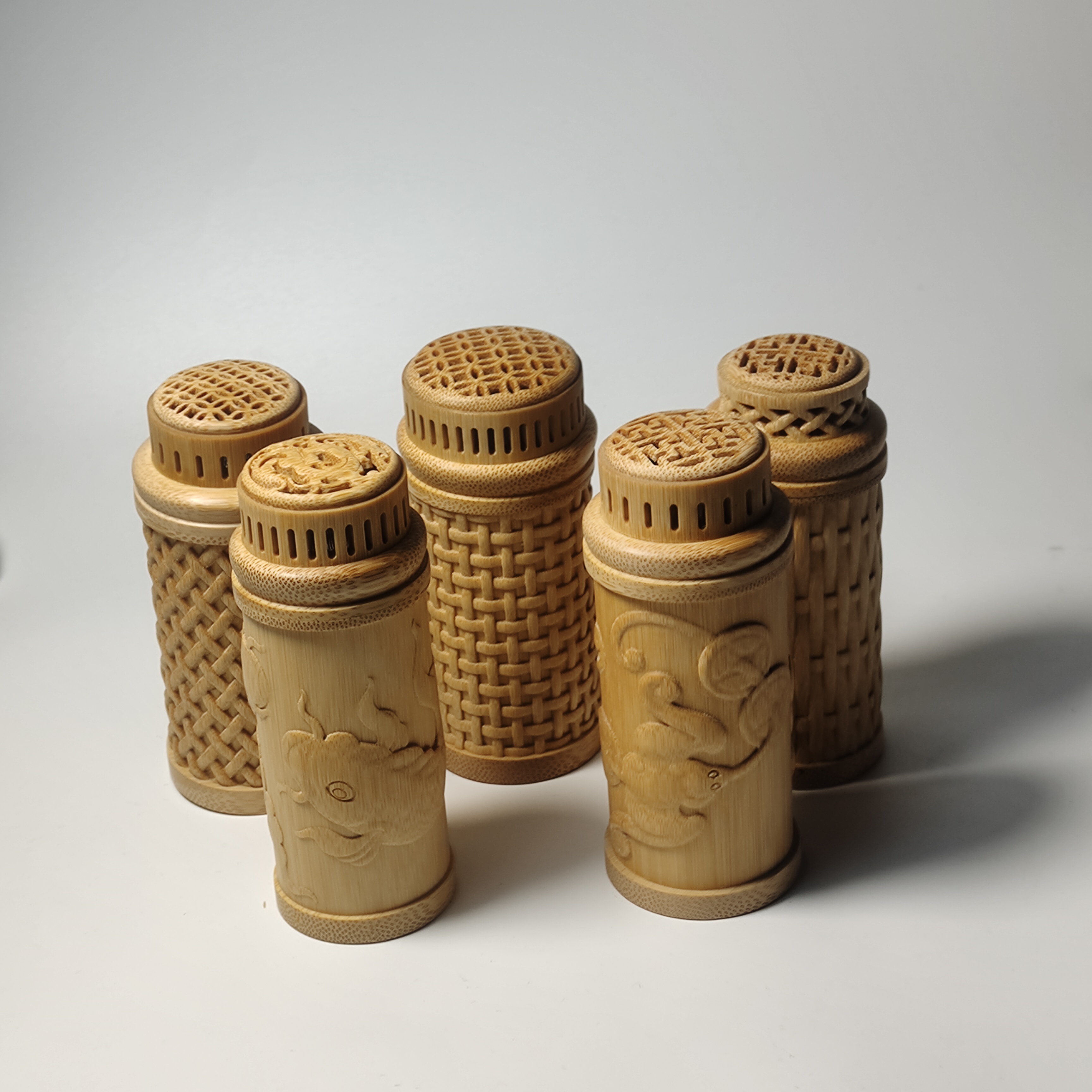 新款玉竹雕刻叫罐虫具把玩件精品一物一拍精工制作工艺礼品把玩件