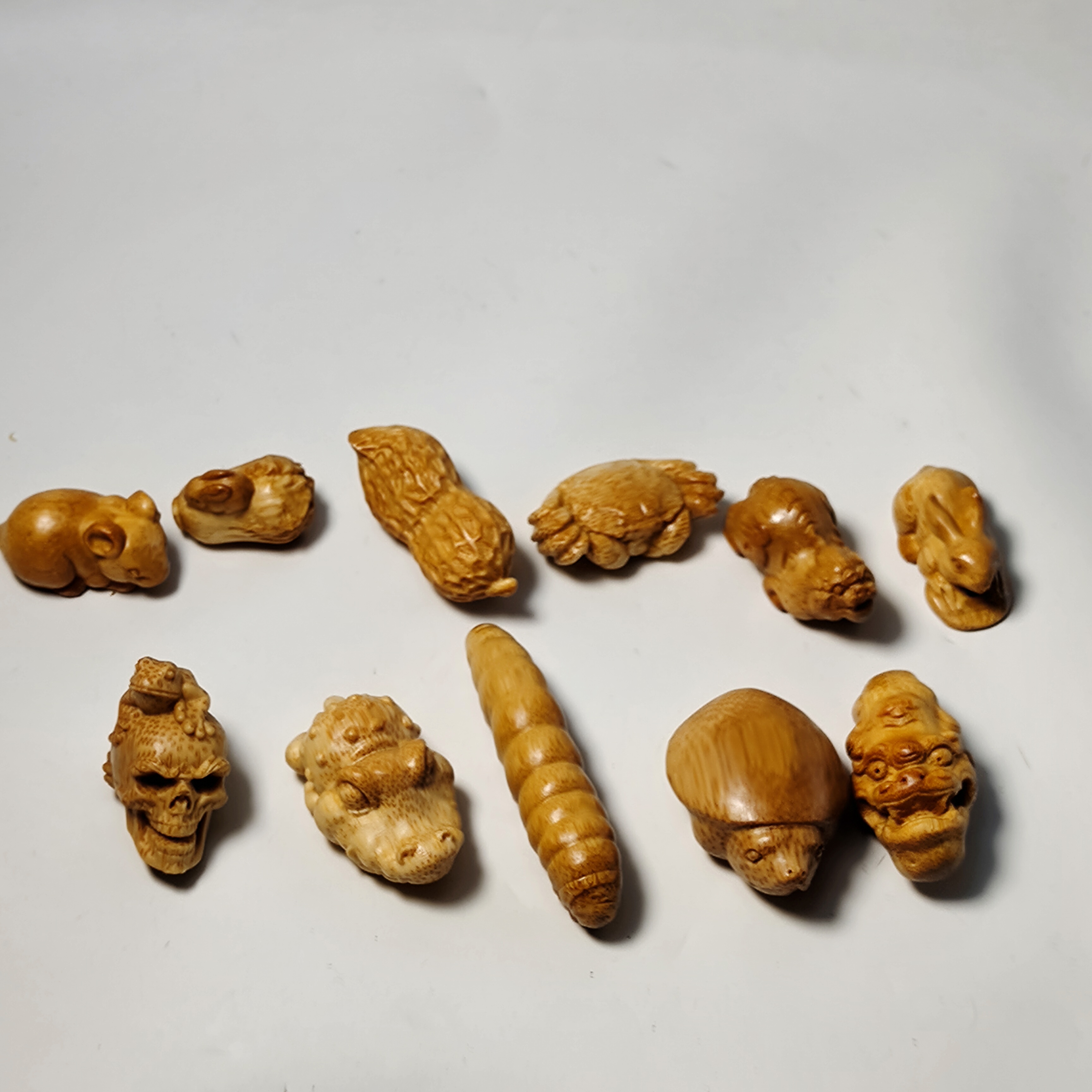 竹根雕百态手把件文房案头雅玩挂件吊坠配饰三通配件实心竹