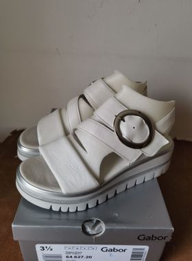 36码 全新25夏款 gabor嘉宝凉鞋64.627.21 F楦 白色斯洛伐克产