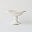 欧式 高脚茶席插花陶瓷花盆白色高足禅意浴室苔鲜球盆景蕨类花盘