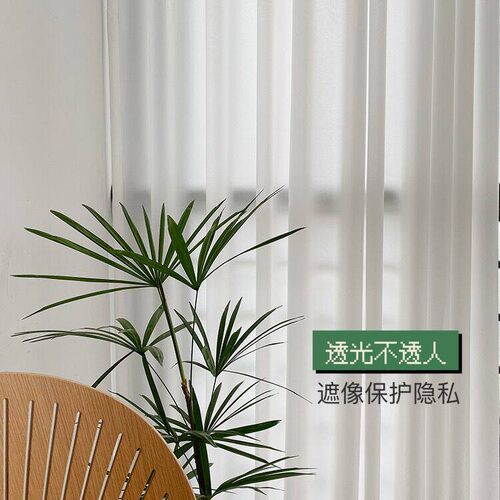白色窗纱透光不透人幻影纱