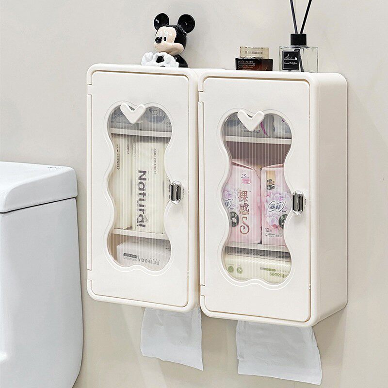 日本进口MUJIE厕所纸巾盒防水免打孔壁挂收纳柜卷纸卫生巾置物架