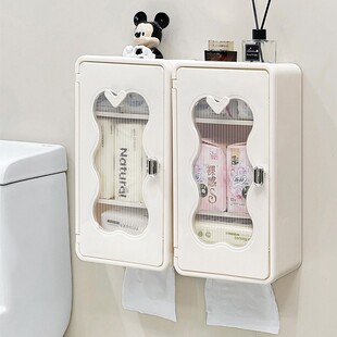 日本进口MUJIE厕所纸巾盒防水免打孔壁挂收纳柜卷纸卫生巾置物架