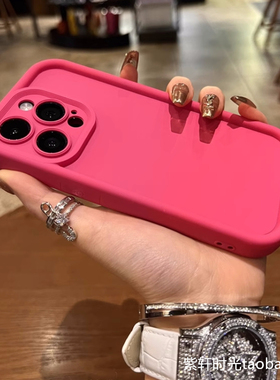 多巴胺芭比粉色适用华为Nova11/10手机壳8SE金刚砂7/9肤感Mate60/30pro全包镜头P50韩系P40女P60荧光玫红p20