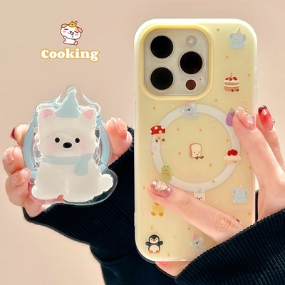 适用红米Turbo4Pro手机壳Note14Pro+茄子蛋糕狗Note7Pro磁吸支架Note12防摔Note7ProNote13RTurbo3Note8