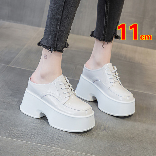 厚底松糕半拖鞋女2025新款夏天一脚蹬懒人鞋无后跟超高跟半托单鞋