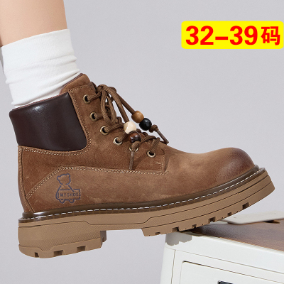 32码33特小码靴子短靴户外徒步鞋大黄靴内增高马丁靴女厚底登山鞋