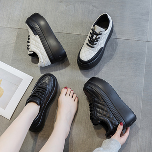 厚底鞋 小个子鞋 子女33码 小香风女鞋 松糕鞋 8cm增高美式 秋季 ins 爆款