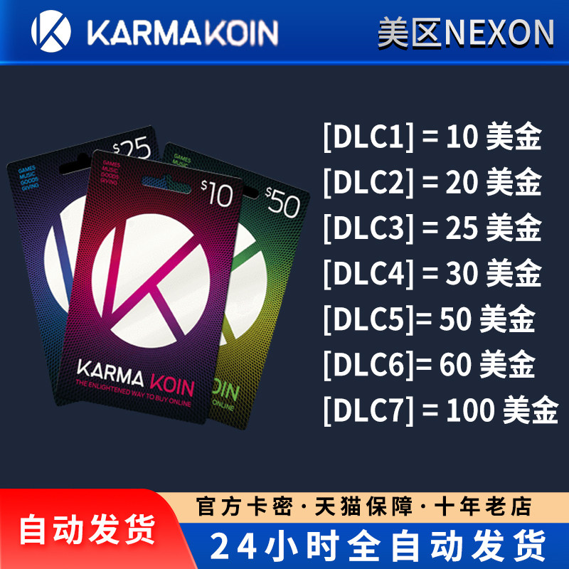美国Nexon国际服POE/DFO冒险岛Karma Koin点卡KK 10 50 100美金属于什么档次？