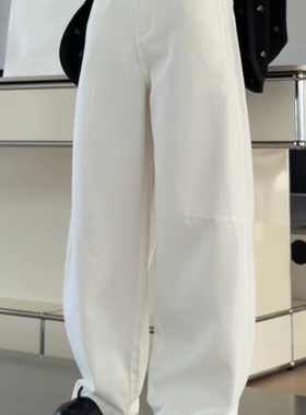 妍西家 诗歌兰女装26早春款75037时尚百搭白色直筒显瘦牛仔裤女