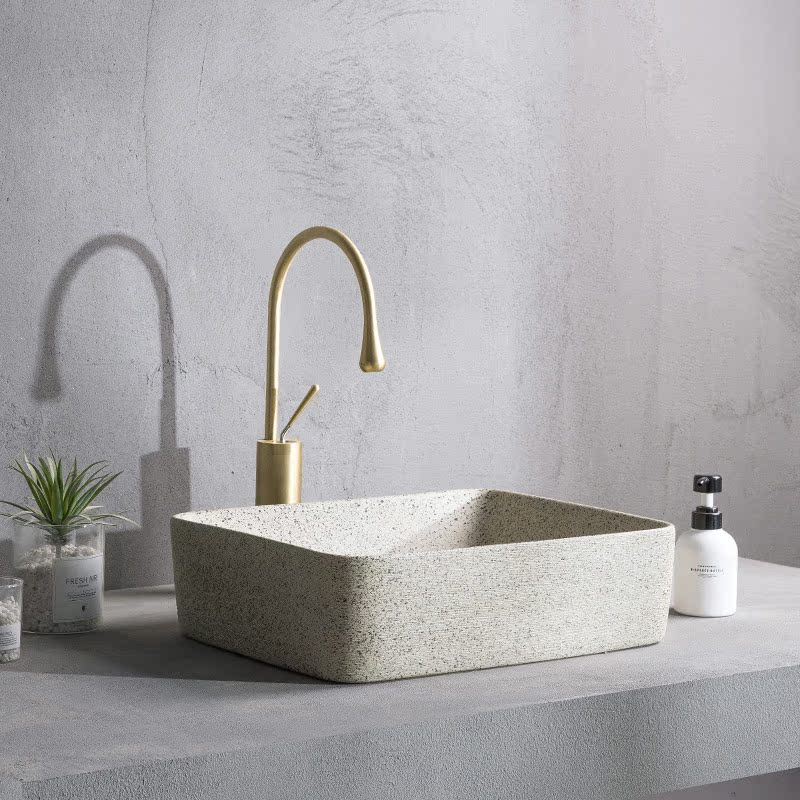 长方形仿石室内户外洗手盆台上盆