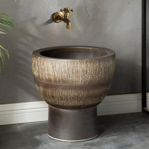 鑫赫拖把池复古手工雕刻制作