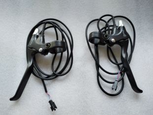 五星全铝刹把助力车自行车电动车刹车把手柄断电带线银色长线刹把