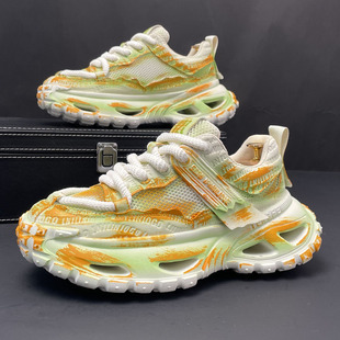 老爹鞋男士厚底夏季新款透气网面内增高鞋子时尚百搭运动休闲潮鞋