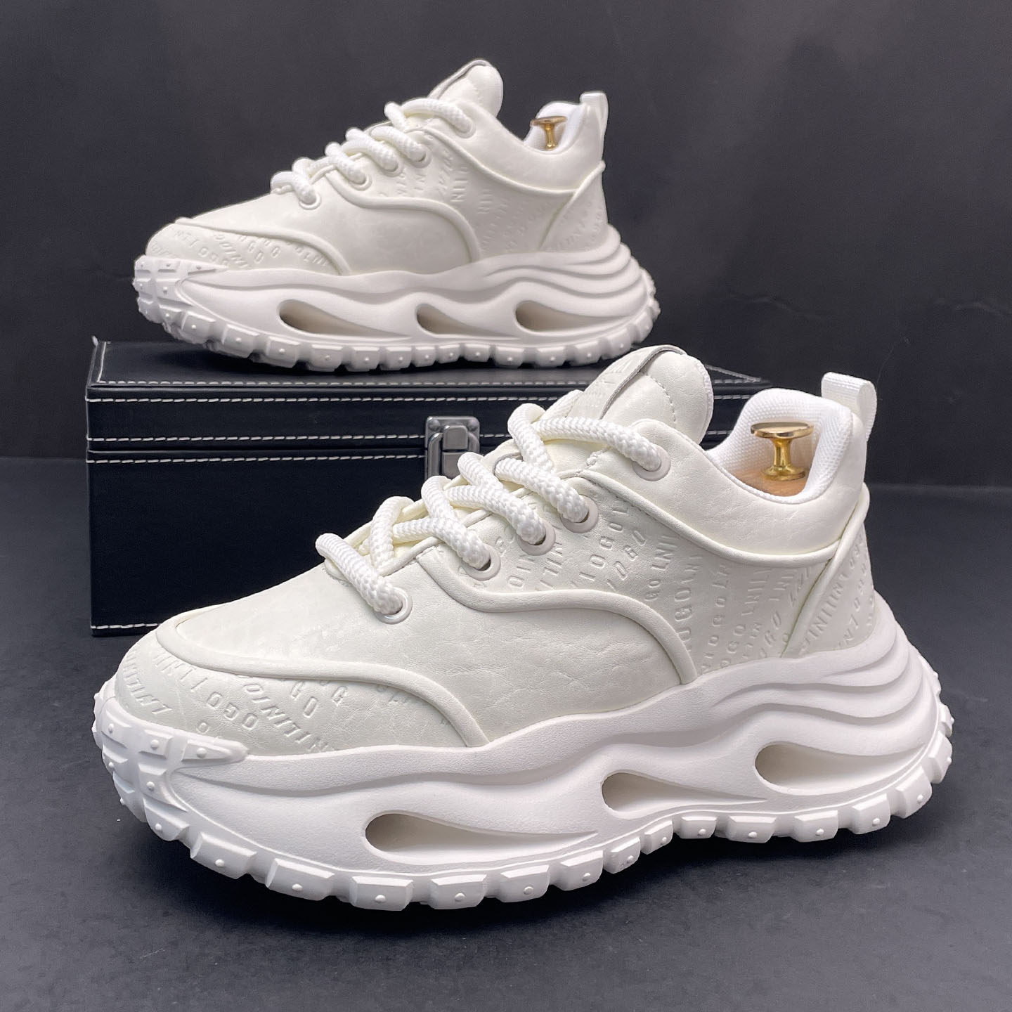 老爹鞋男士厚底时尚个性内增高鞋子冬季潮流运动休闲小白鞋高级感