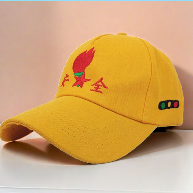 儿童安全小黄帽中小学生小朋友上下学过马路学校团体刺绣棒球帽子