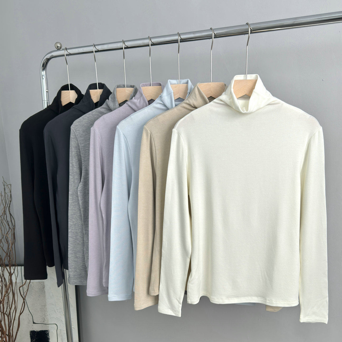 莱赛尔天丝醋酸绵羊毛高领打底衫女2025秋冬软糯亲肤上衣长袖T恤