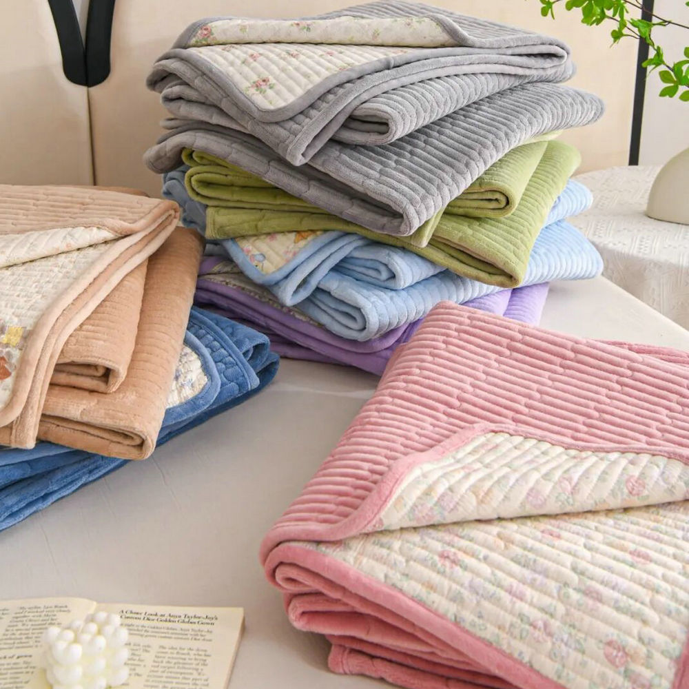 出口单！四季可用！全棉+牛奶绒！2025保暖加绒床盖床垫盖毯床单