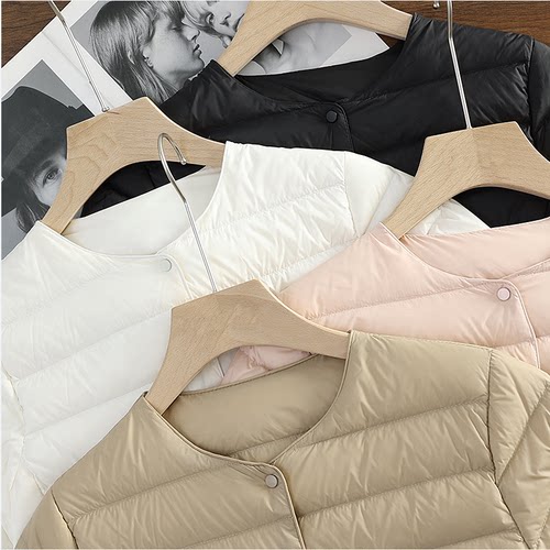 90%白鸭绒！牛货！2025秋冬ins轻薄保暖内搭外穿圆领长袖羽绒服女