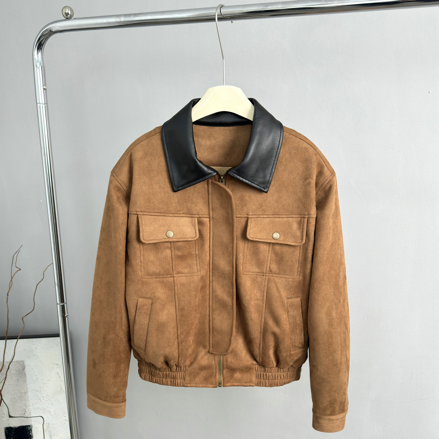 700+！高端！时尚复古加绒麂皮绒外套女2025秋冬宽松工装夹克上衣