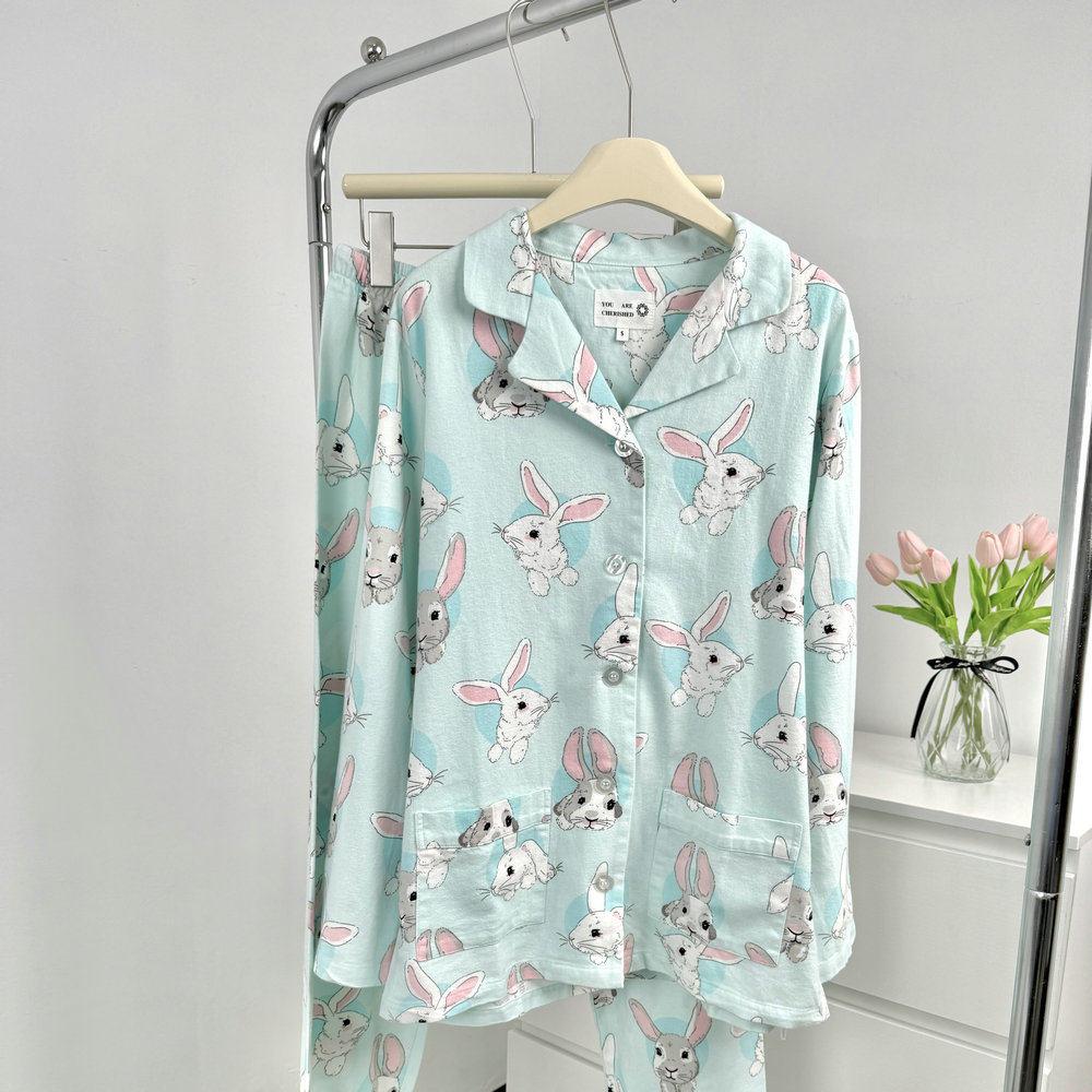 纯欲可爱卡通兔子磨毛棉家居服套装女！2024秋冬季睡衣睡裤套装女,女士内衣/男士内衣/家居服,睡衣/家居服套装,淘宝优惠券,粉丝福利购,淘宝优惠卷